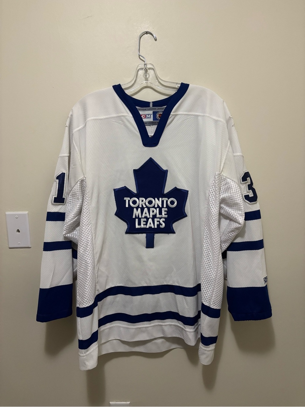 Vintage CCM Curtis Joseph Toronto Maple Leafs White Away Jersey (Size Large)